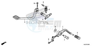 GL1800BE F6B Bagger - GL1800BE UK - (E) drawing PEDAL