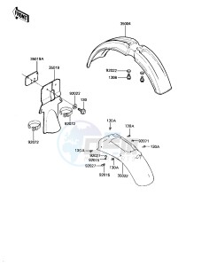 KDX 250 B [KDX250] (B2) [KDX250] drawing FENDERS -- 82 KDX250-B2- -