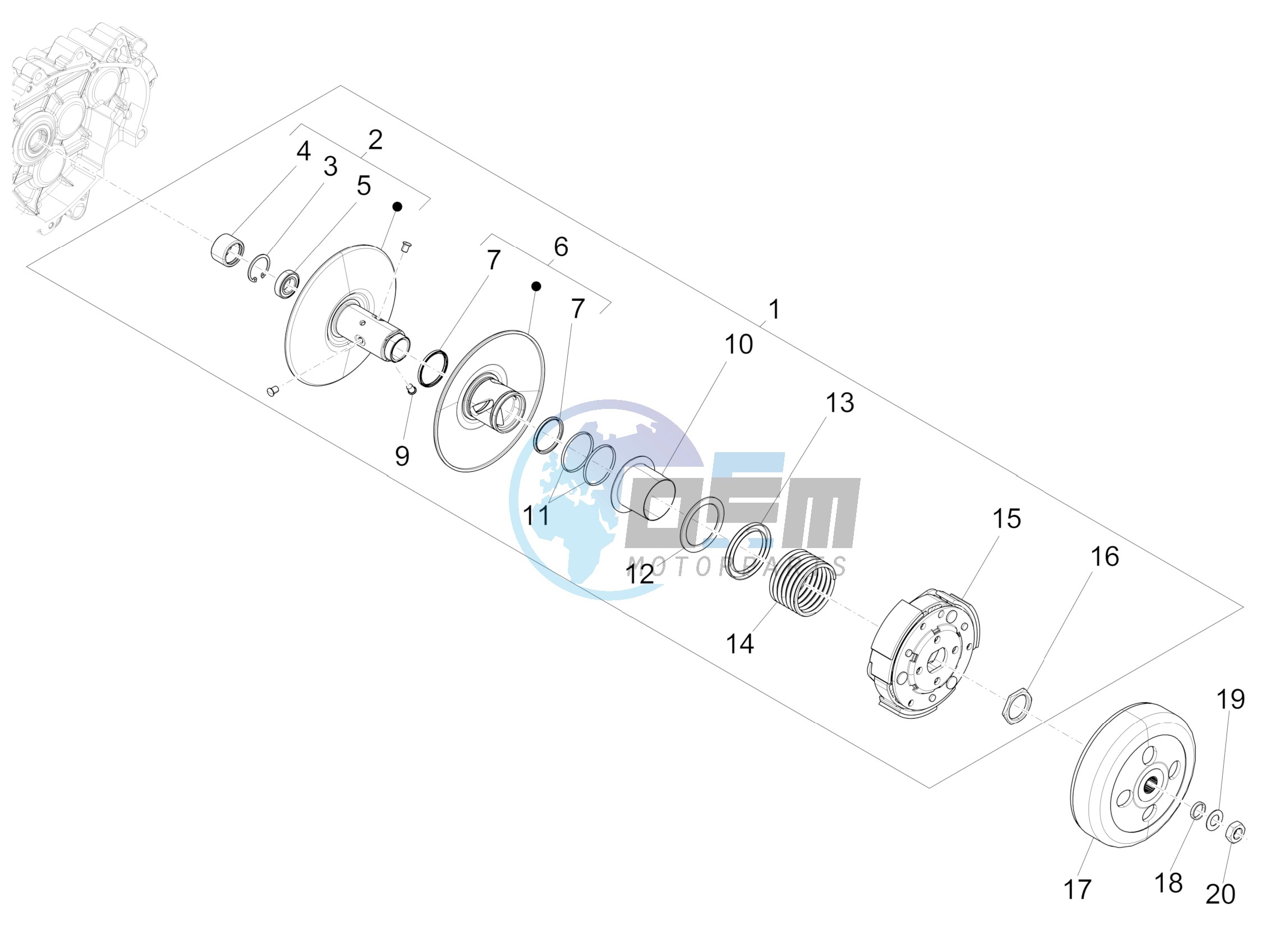 Driven pulley