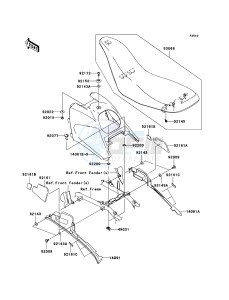 KFX700 KSV700B8F EU drawing Seat