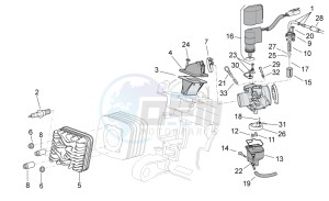 Scarabeo 50 2t drawing Cylinder head - Carburettor