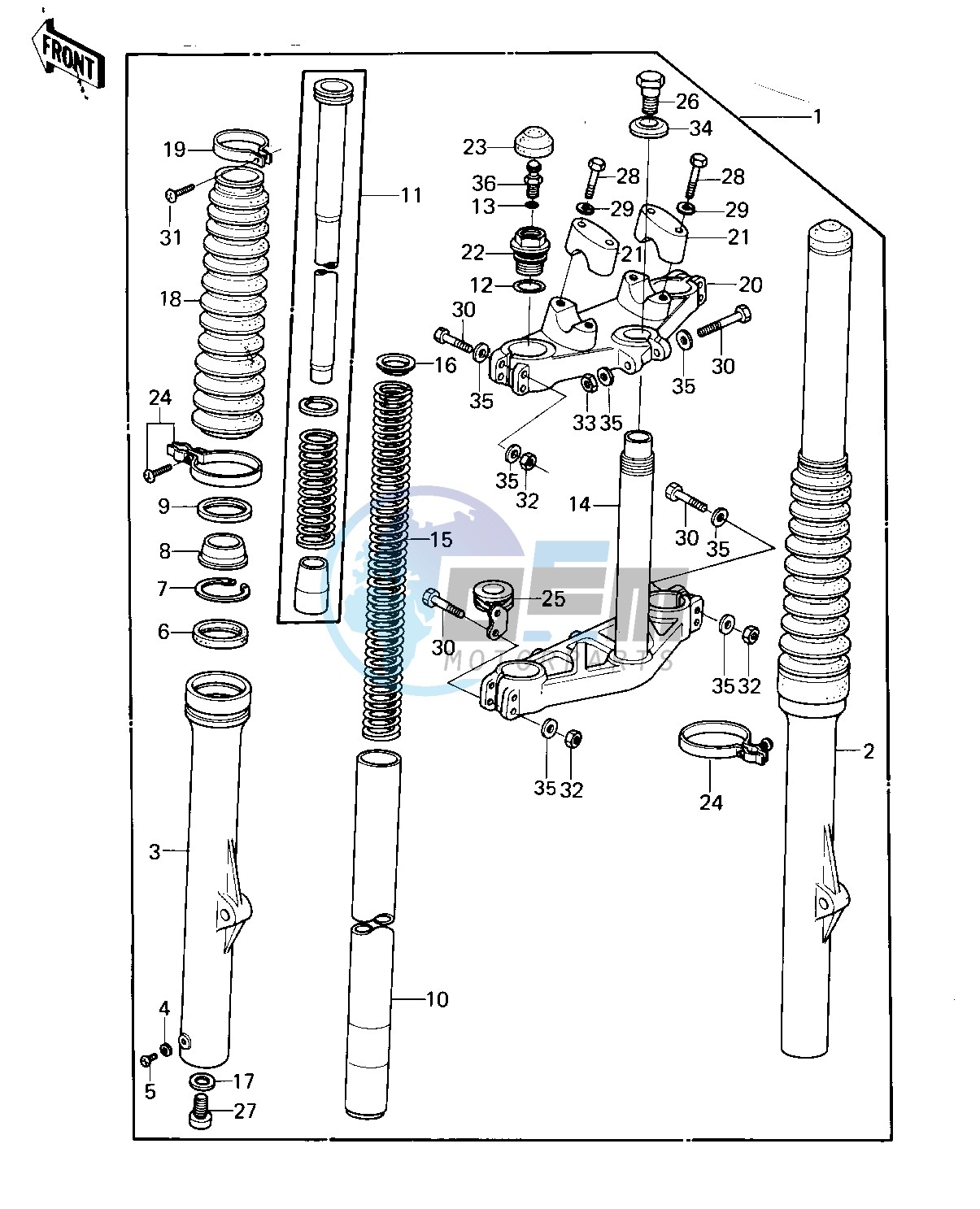 FRONT FORK -- KLX250-A1- -