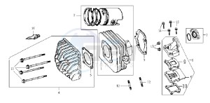 JET SPORT X SR 50 drawing CYLINDER HEAD CPL