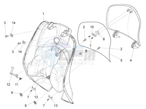 LX 125 4T 3V IGET NOABS E3-E4 (APAC) drawing Front glove-box - Knee-guard panel