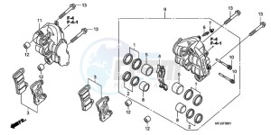 CBR600RR9 Europe Direct - (ED / MK) drawing FRONT BRAKE CALIPER (CBR600RR9,A/RA9,A)