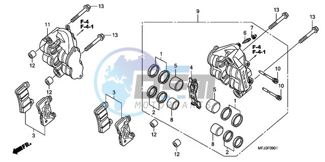 FRONT BRAKE CALIPER (CBR600RR9,A/RA9,A)