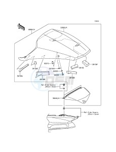 ZZR1400 ABS ZX1400FFFA FR GB XX (EU ME A(FRICA) drawing Accessory(Single Seat Cover)