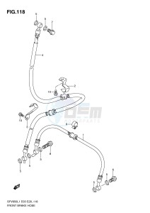 SFV650 (E3-E28) Gladius drawing FRONT BRAKE HOSE (SFV650L1 E3)