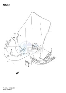 AN650 (E3-E28) Burgman drawing WIND SCREEN (AN650L1 E33)