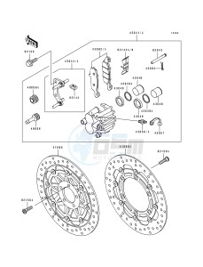 ZX 1100 F [GPZ 1100 ABS] (F1) [GPZ 1100 ABS] drawing FRONT BRAKE