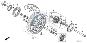 CB1100AD CB1100 ABS UK - (E) drawing REAR WHEEL