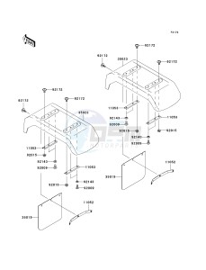 KAF 950 E [MULE 3010 TRANS4X4 DIESEL] (E8F) E8F drawing REAR FENDER-- S- -