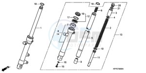 CBR125RWA Europe Direct - (ED / WH) drawing FRONT FORK