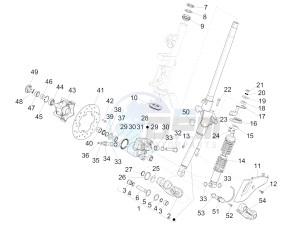 Primavera 50 4T-4V (NAFTA) drawing Fork/steering tube - Steering bearing unit