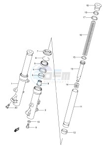 AN250 (E2) Burgman drawing FRONT FORK DAMPER (MODEL K1 K2)