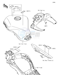 Z1000SX ZX1000WHF XX (EU ME A(FRICA) drawing Labels