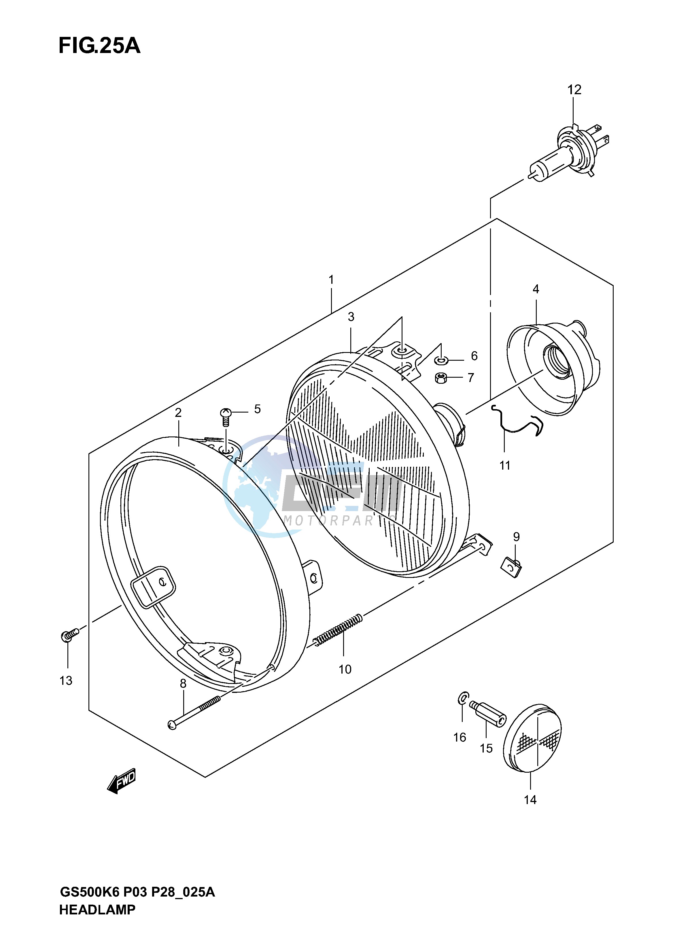 HEADLAMP (GS500K4 K5 K6 P28)