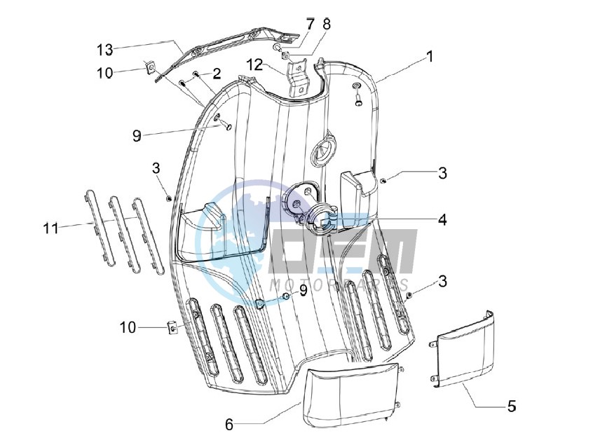 Front glovebox - Knee-guard panel