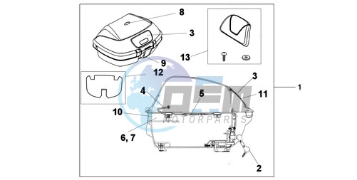 TOP BOX 45L CHEVALIER SILVER METALLIC