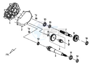 FIDDLE II 50 drawing CRANKCASE - DRIVE SHAFT