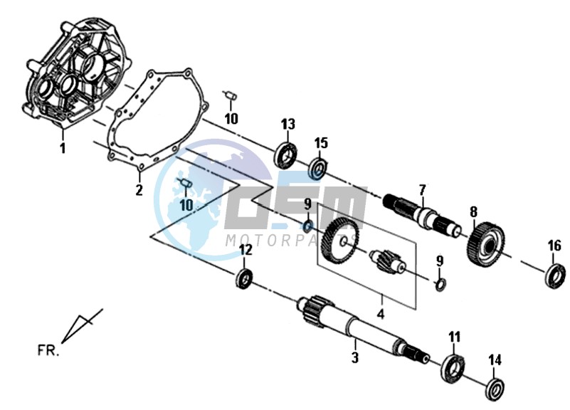 CRANKCASE - DRIVE SHAFT