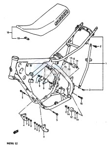 RM250 1988 drawing FRAME-SEAT