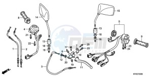 VTR2509 Australia - (U / MK) drawing HANDLE LEVER/SWITCH/CABLE /MIRROR