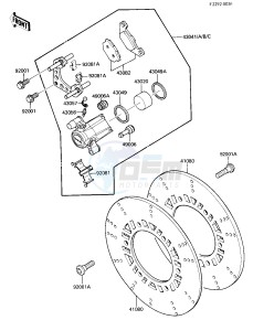 ZX 750 E [GPZ 750 TURBO] (E1-E2) [GPZ 750 TURBO] drawing FRONT BRAKE