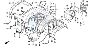 TRX350FM FOURTRAX 350 4X4 drawing REAR FENDER (1)