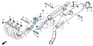 CB600F2 CB600S drawing EXHAUST MUFFLER (CB600F3/4/5/6)