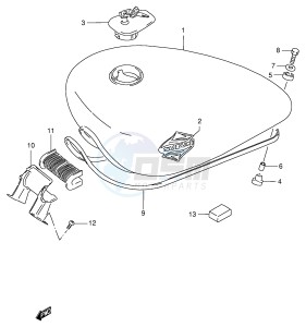 VS600GL (E2) INTRUDER drawing FUEL TANK (MODEL S)