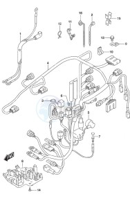 DF 25A drawing Harness Tiller Handle w/Power Tilt