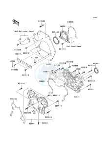 KAF 950 F [MULE 4010 DIESEL 4X4] (F9F-FAF) F9F drawing ENGINE COVER-- S- -