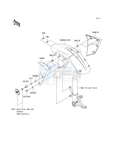 ZX 1000 D [NINJA ZX-10R] (D6F-D7FA) D6F drawing FRONT FENDER-- S- -