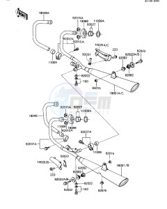 ZN 1100 B [LTD SHAFT] (B1-B2) [LTD SHAFT] drawing MUFFLERS