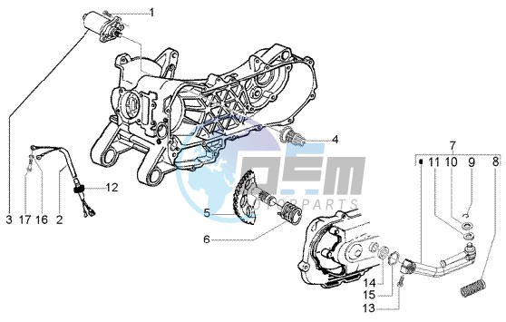 Starting motor-starter lever