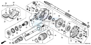 TRX500FEC drawing REAR FINAL GEAR