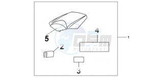 CBR1000RA9 Korea - (KO / ABS) drawing REAR SEAT COWL CANDY TAHITIAN BLUE