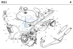 RS1 50 drawing EXHAUST,RADIATOR,TANK, AIRFILTER