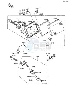 ZX 600 [NINJA 600R] (C3-C7) [NINJA 600R] drawing TAILLIGHT-- S- -