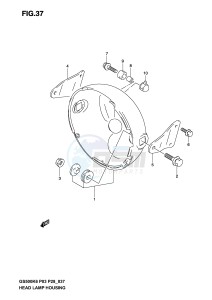 GS500 (P3) drawing HEADLAMP HOUSING (WITHOUT COWLING)