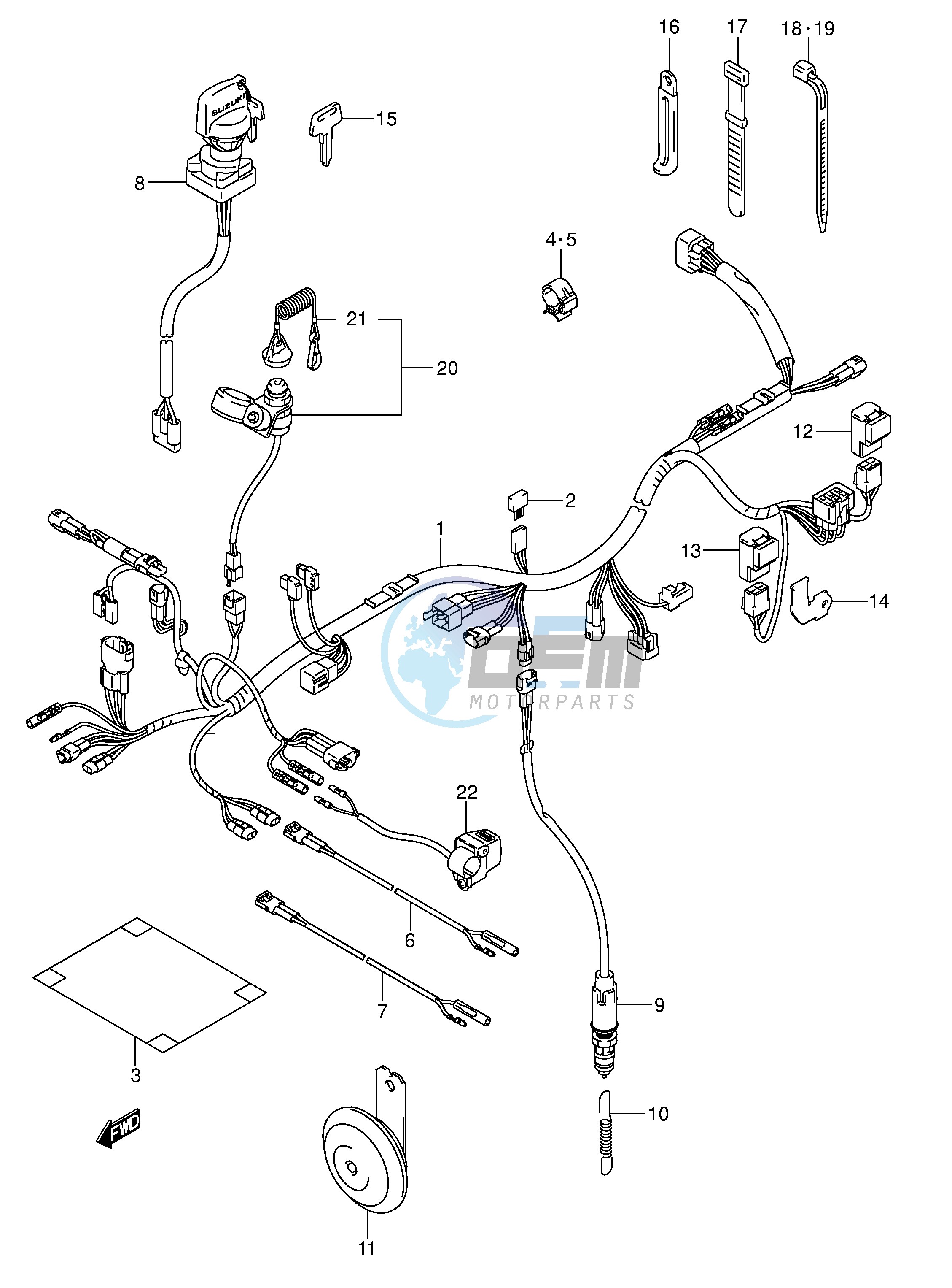 WIRING HARNESS (LT-F250K5 K6 E17,E24)