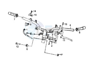 FIDDLE II 50 25KMH OLD ENGINE drawing HANDLEBAR / BRAKE LEVERS /CABLES