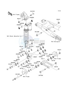 KLX 450 A [KLX450R] (A8F-A9F) A9F drawing REAR SUSPENSION