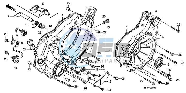 REAR CRANKCASE COVER