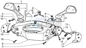 Hexagon 180 GTX drawing Handlebars and driving mirror cover