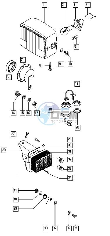 Head lamp-rear lamp