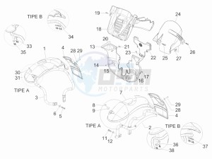 MP3 125 ie drawing Wheel housing - Mudguard