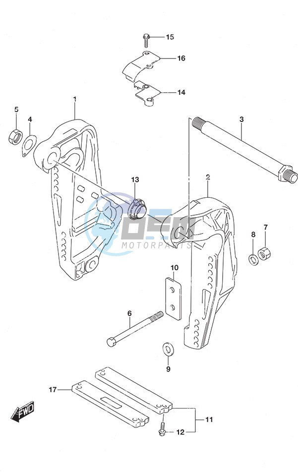 Clamp Bracket SS Model w/Transom (L)