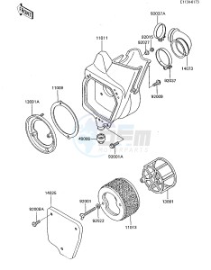 KX 80 E [KX80] (E2-E3) [KX80] drawing AIR CLEANER -- 85 KX80-E3- -